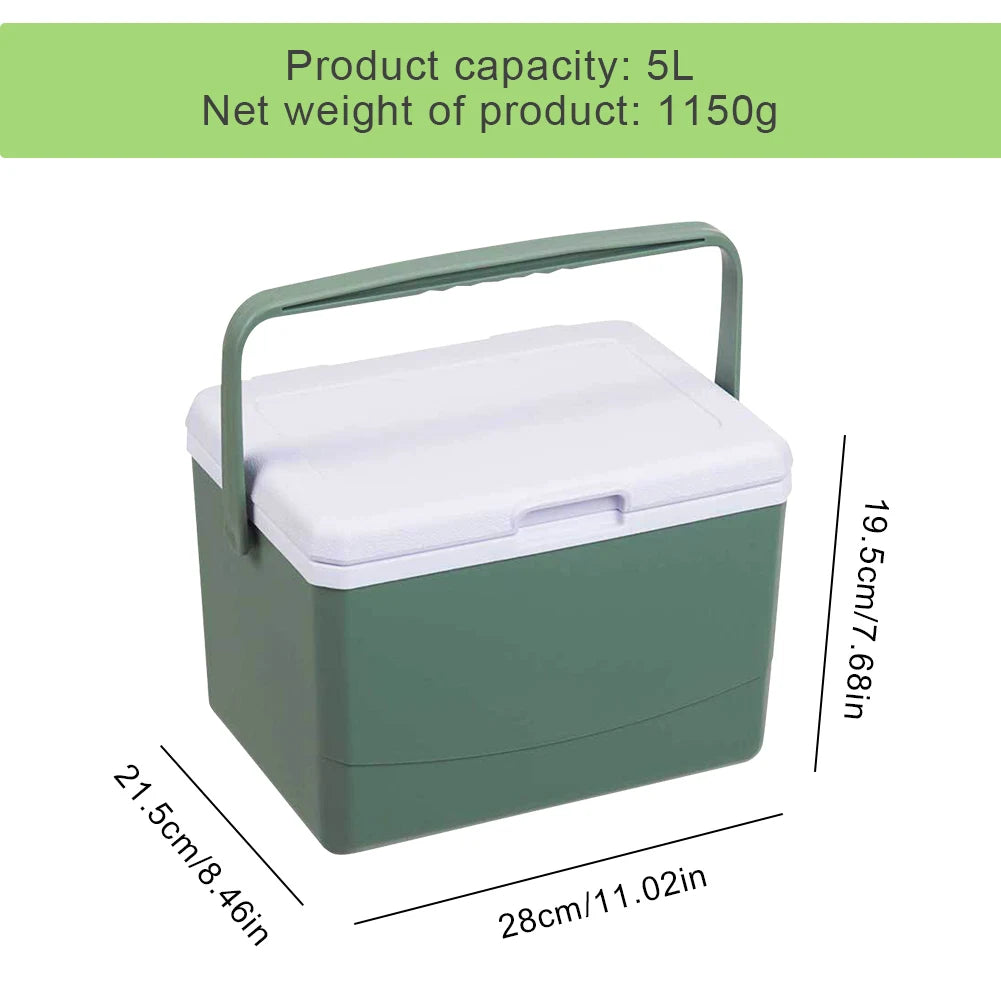 5L Insulated Portable Cooler with Handle Camping Car Refrigerator Heat Preservation Food Storage Cooler Box for Beach Picnic
