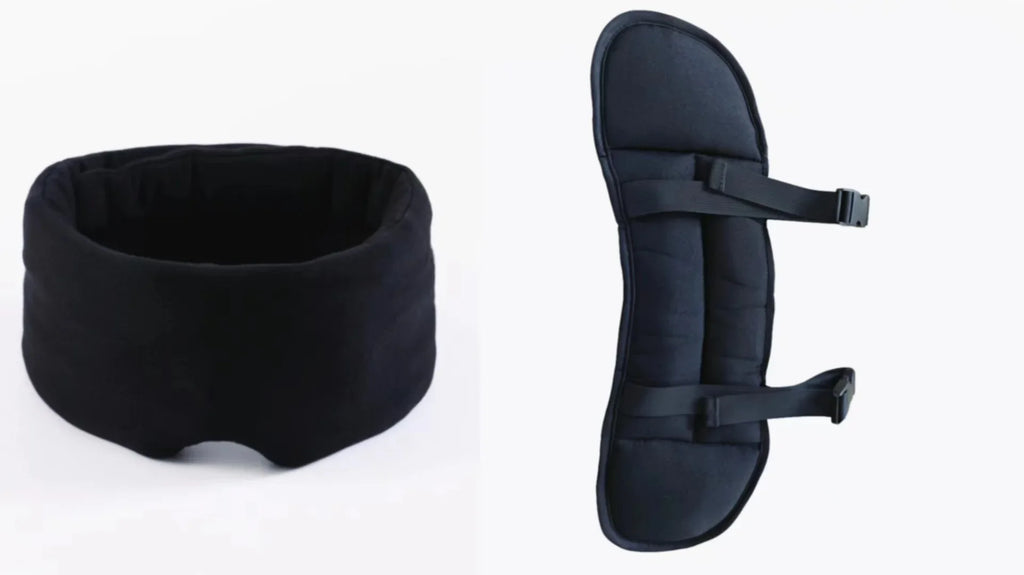 Modal cotton zero pressure blackout 3D sleep eye mask neck pillow, blackout breathable travel neck pillow with eye mask