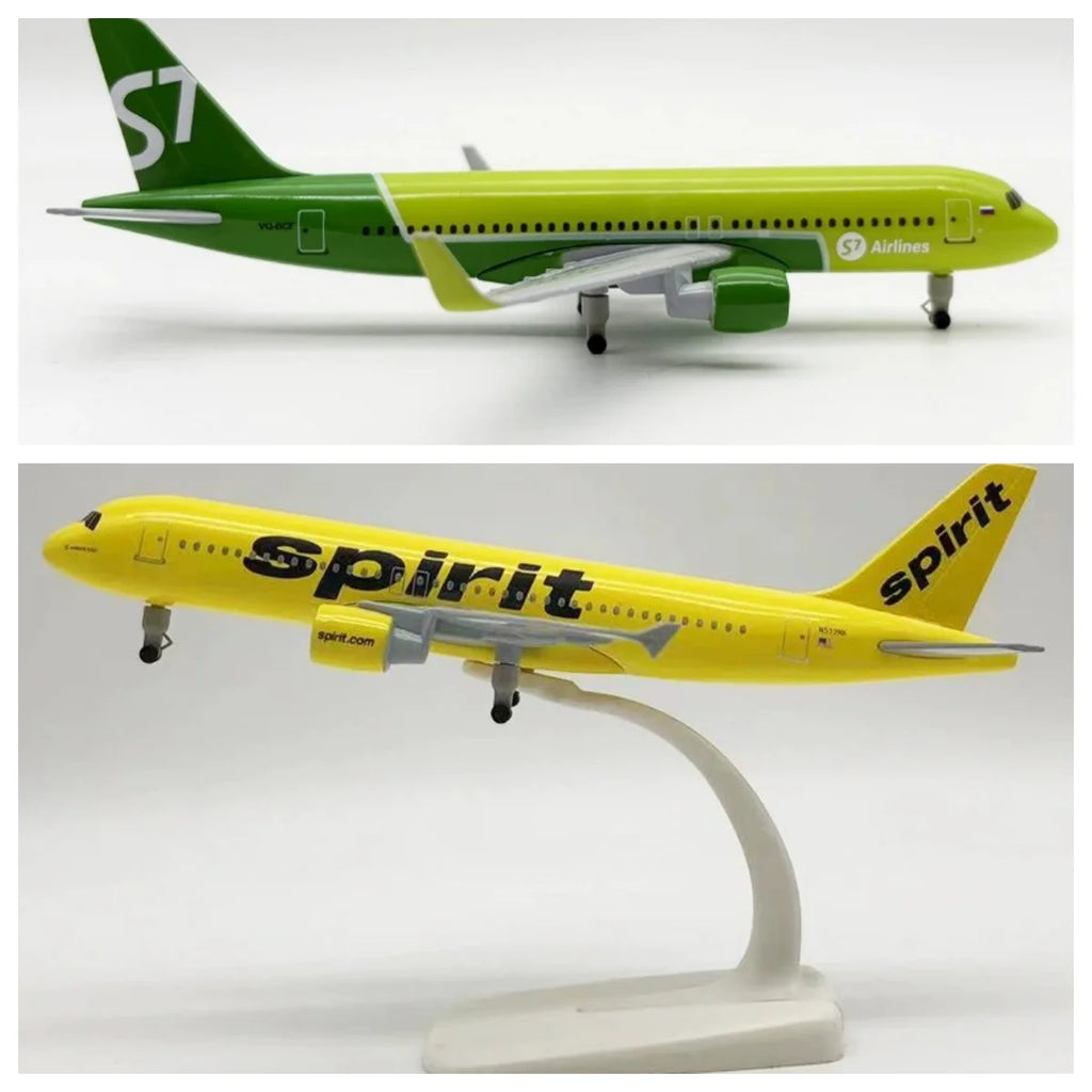 2pc 20cm Metal Model Airplanes A320 330 350 380 Aviation Diecast 1/300 Scale Aircraft For Adults Fun Souvenir With Wheels & Base