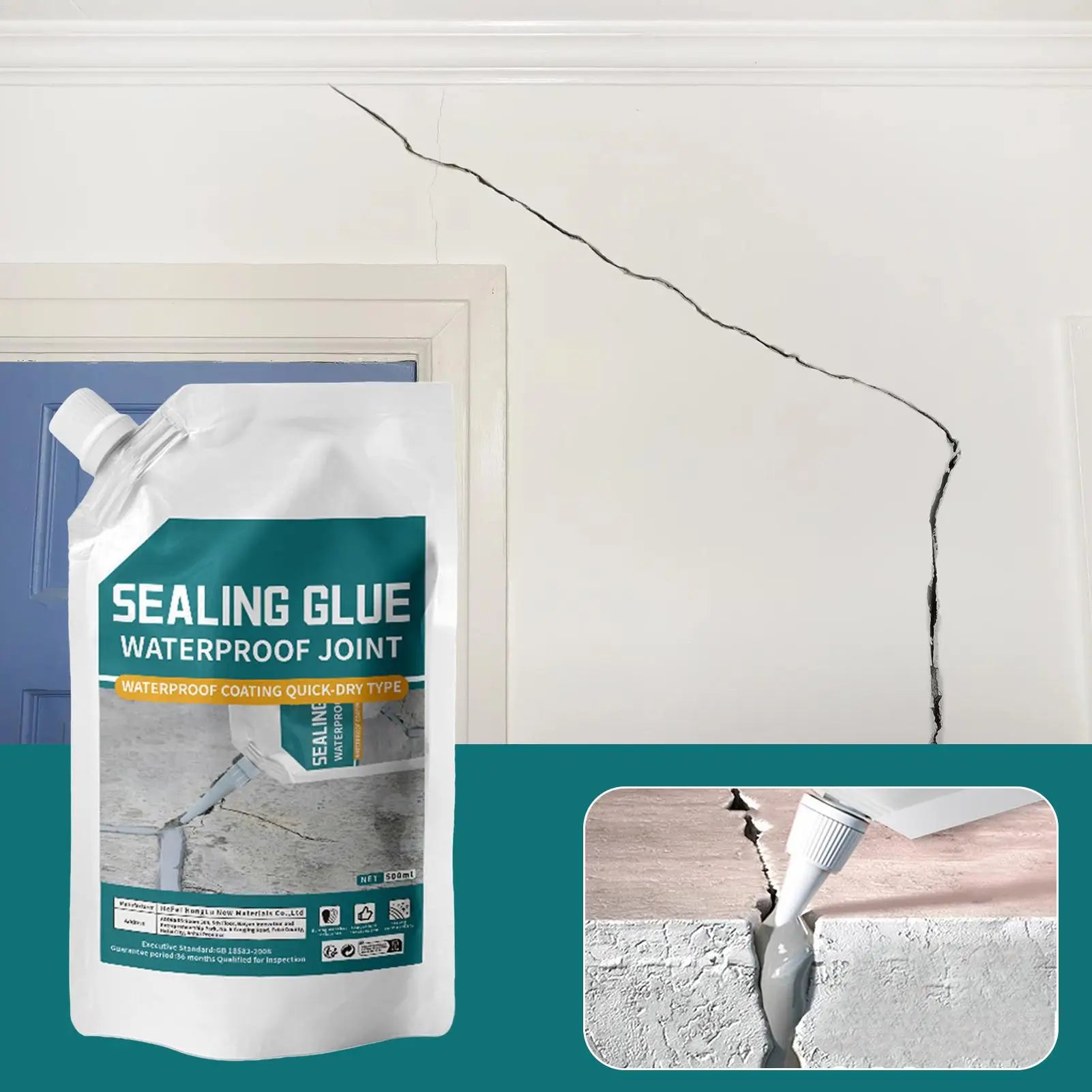 Concrete Slab Crack Repair Sealant Self-Leveling Crack Filling Adhesive Roof and Wall Crack Waterproofing Adhesive