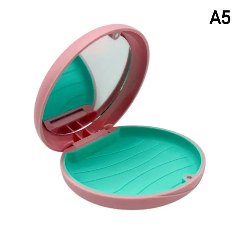 Dental Invisible Bracess Retainer Case Magnetic Portable Mouth Guard Denture Storage Box Tooth Case With Mirror Travel