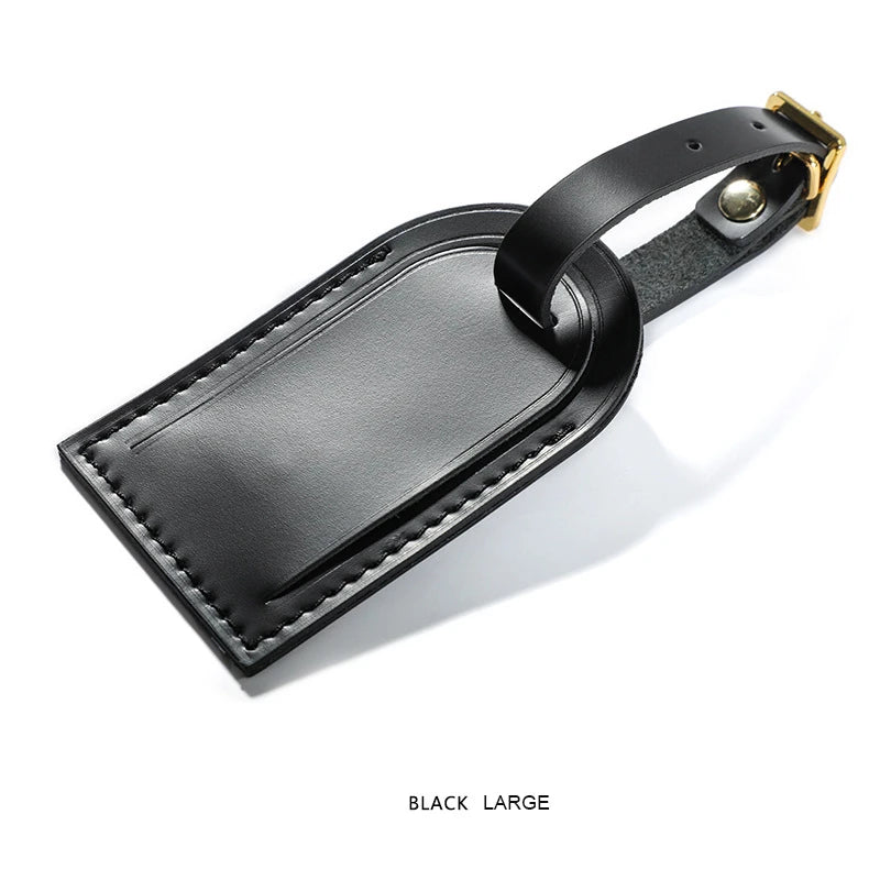 Free Monogrammed Vegetable Tanned Leather Luggage Tag Aircraft Cow Leather Boarding Travel Badge Tag Trolley Case Leather Badge