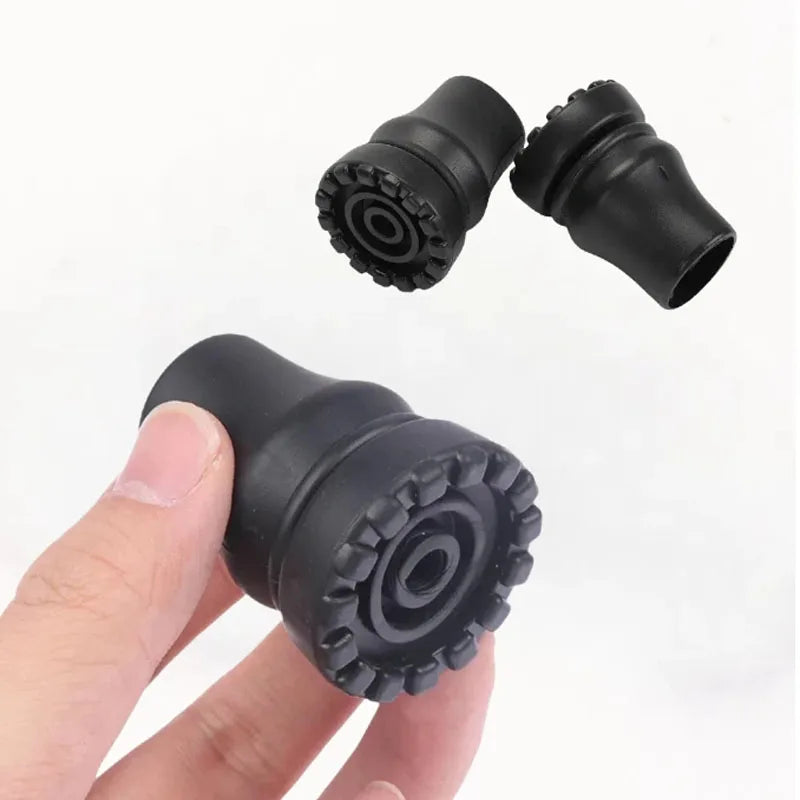 Rubber Pad Cap Non-Slip Walking Stick Crutch Cane Bottom Pads Cover Protector Climbing Hiking Trekking Pole Tip Black 16/19/22mm