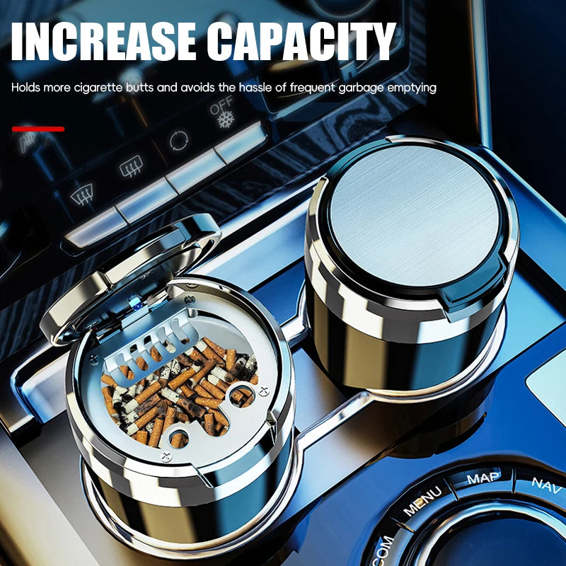 Car Cigarette Ashtray with Lid with LED Night Light Portable Detachable Vehicle Ashtray Holder Cigarette Ashtray Accessory