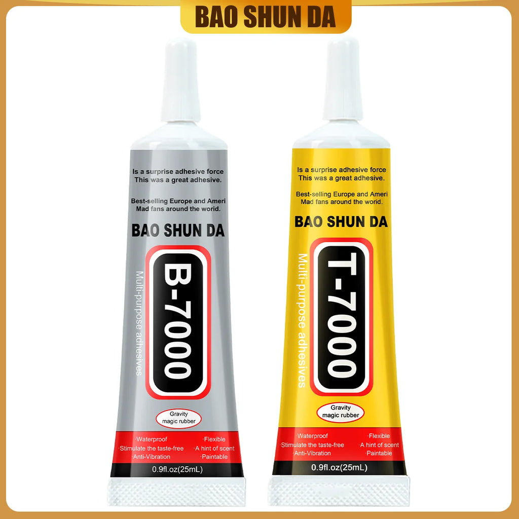 Transparent adhesive B-7000 and black T-7000, 25ml/50ml/110ml, handmade jewelry, quick-drying waterproof resin glue, phone screen repair glue, universal adhesive for DIY jewelry