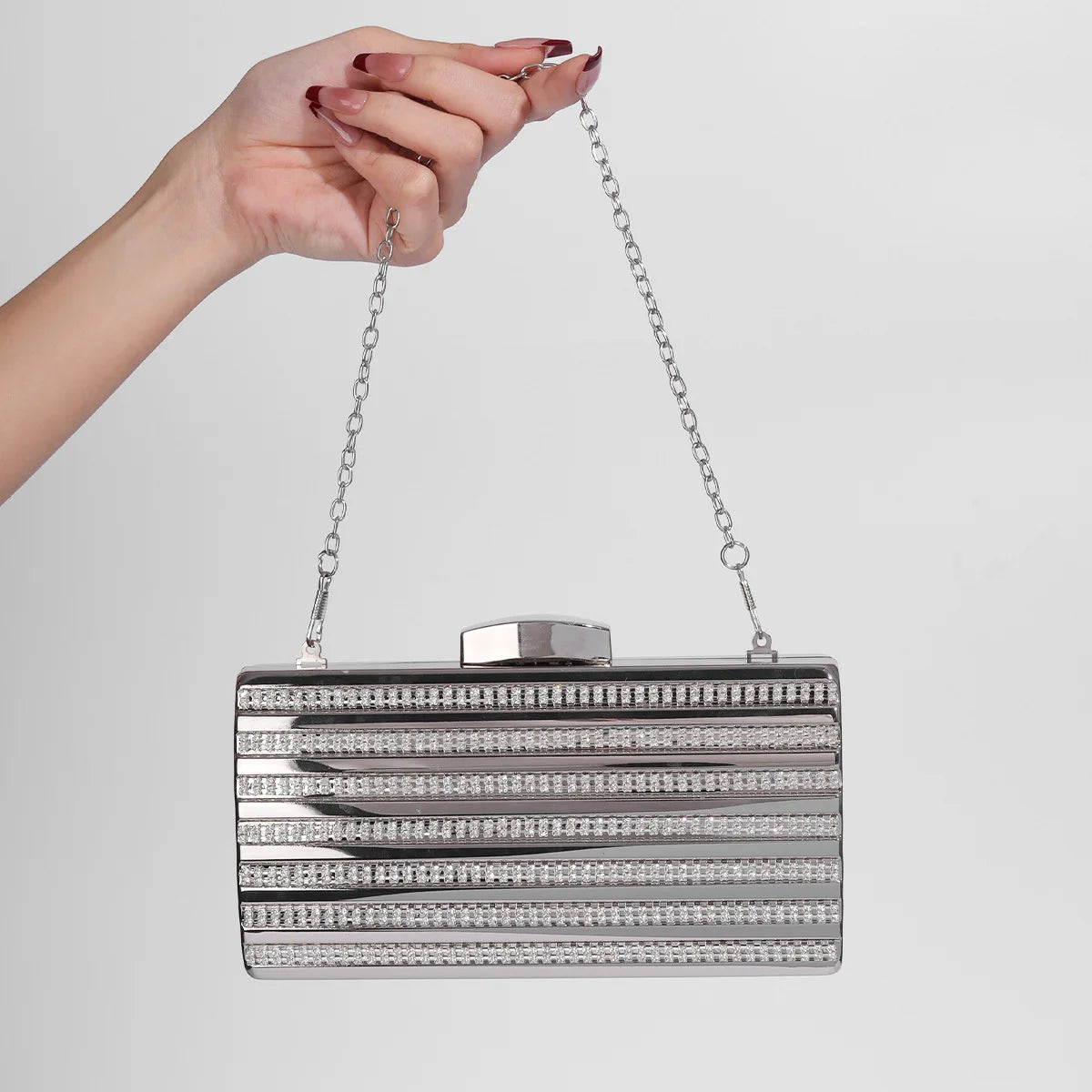 New rhinestone shiny clutch bag single shoulder diagonal span chain dinner dress bridal bag celebrity versatile women's bag