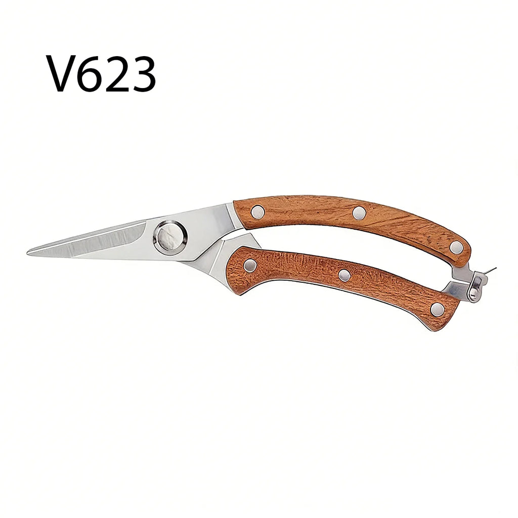 Stainless Steel Garden Pruners, Wooden Handle Bypass Shears