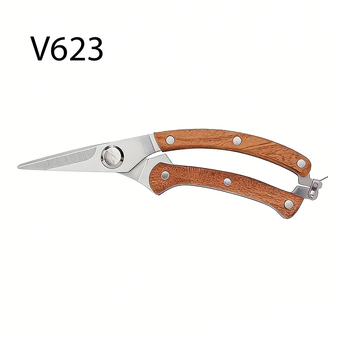 Stainless Steel Garden Pruners, Wooden Handle Bypass Shears