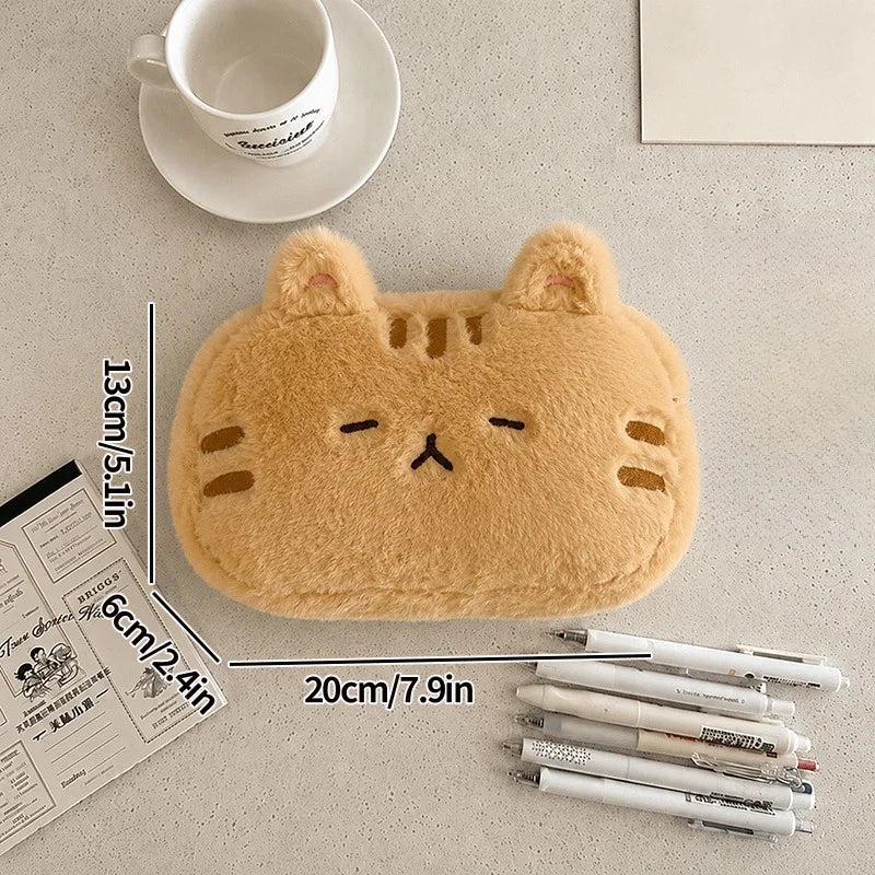 Cute Black Cat Pencil Case Girls Makeup Pouch Multi-purpose Stationery Storage Bag Cartoon Pen Bag School Stationery Organizer