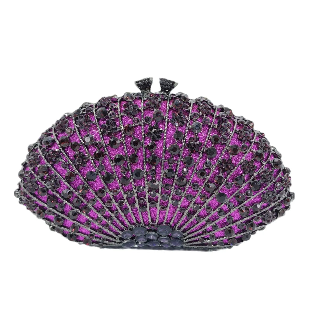 Fan Women Full Crystals Handbags for Dinner Party Luxury Diamond Evening Bag Wedding Bridal Purses Gala Banquet Gems Purse