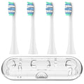 4x Replacement Brush Heads & Clear Toothbrush Travel Case Compatible with Philips Sonicare Electric Toothbrush, for 4100 5300