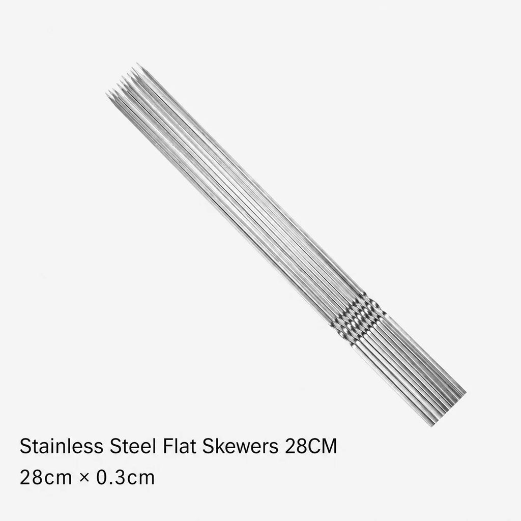 Stainless Steel Barbecue Skewers Reusable Portable Barbecue Fork Outdoor Camping Picnic Barbecue Utensils Kitchen Accessories