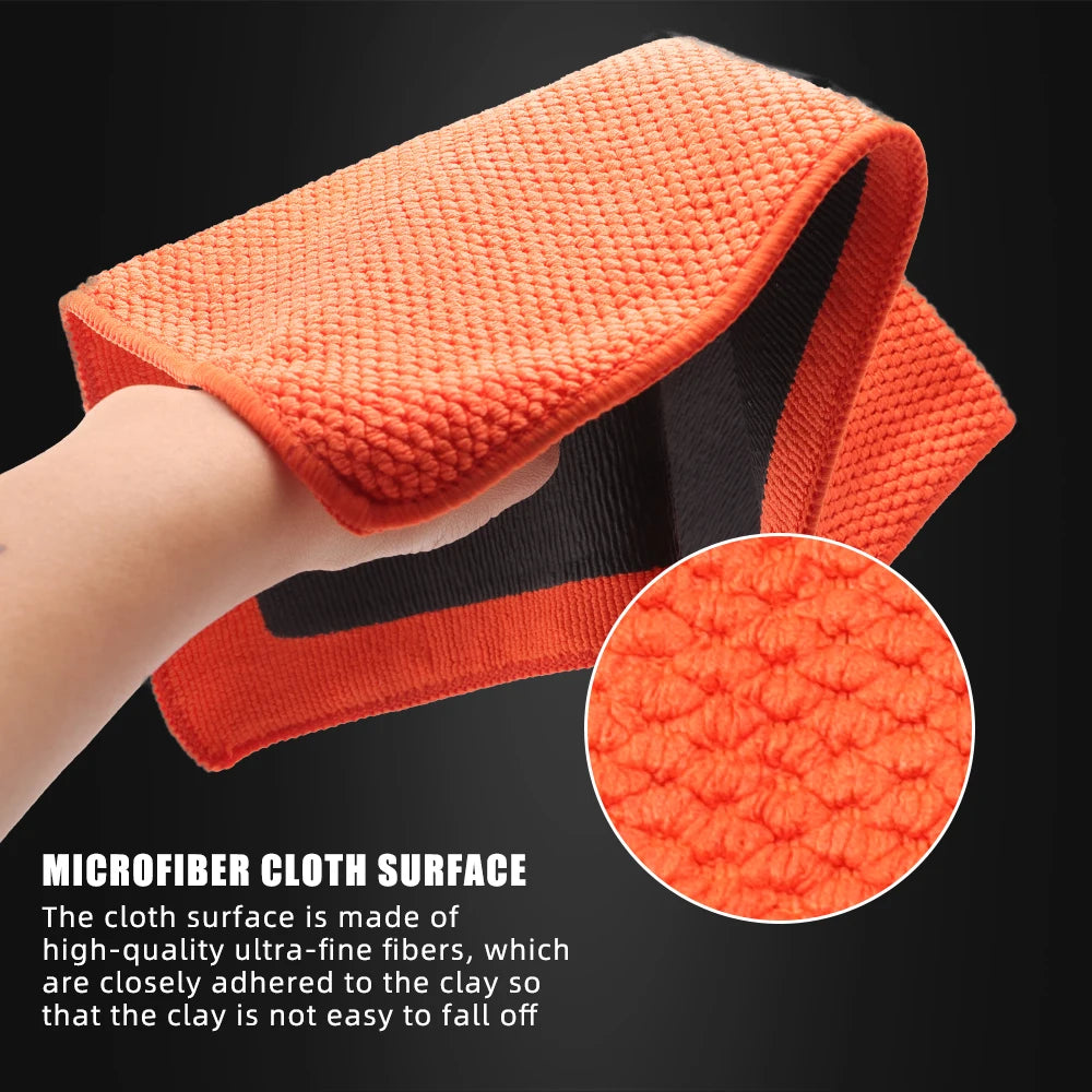 SPTA 1Pc Orange Clay Bar Towel Auto Detailing Cloth Microfiber Car Wash Mitt Clay 30cm*30cm