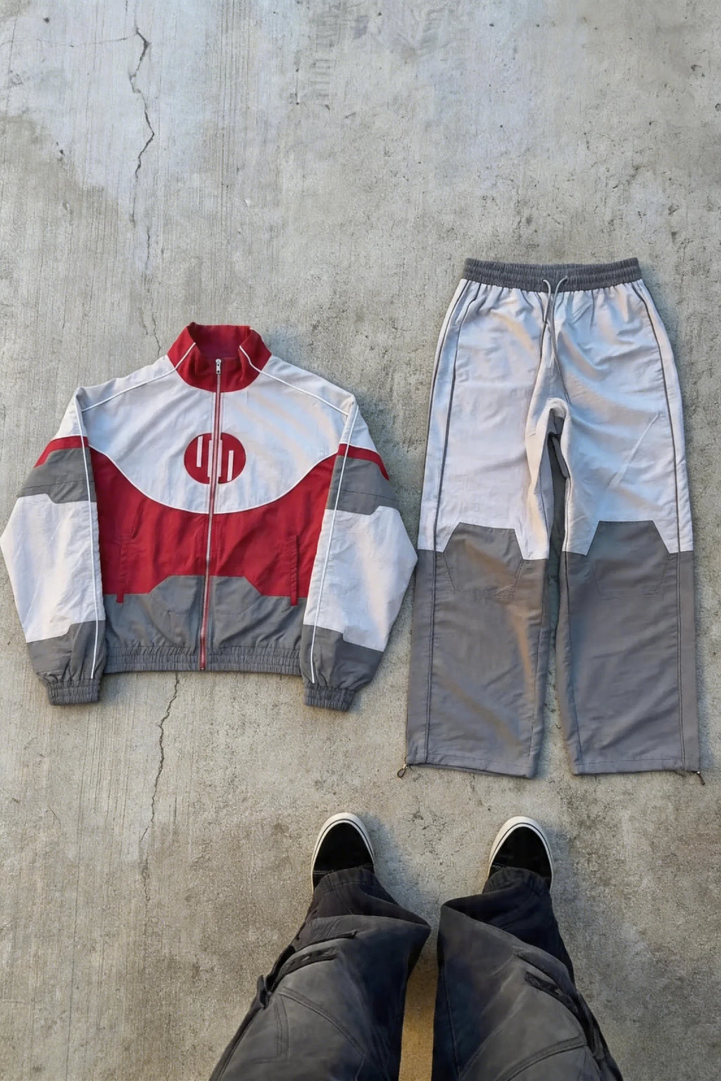 Men Casual Joggers Windbreaker Loose Splice Jacket and Cargo Pants 2 Piece Sets Sportswear Jackets Hip Hop Running Sports Suit