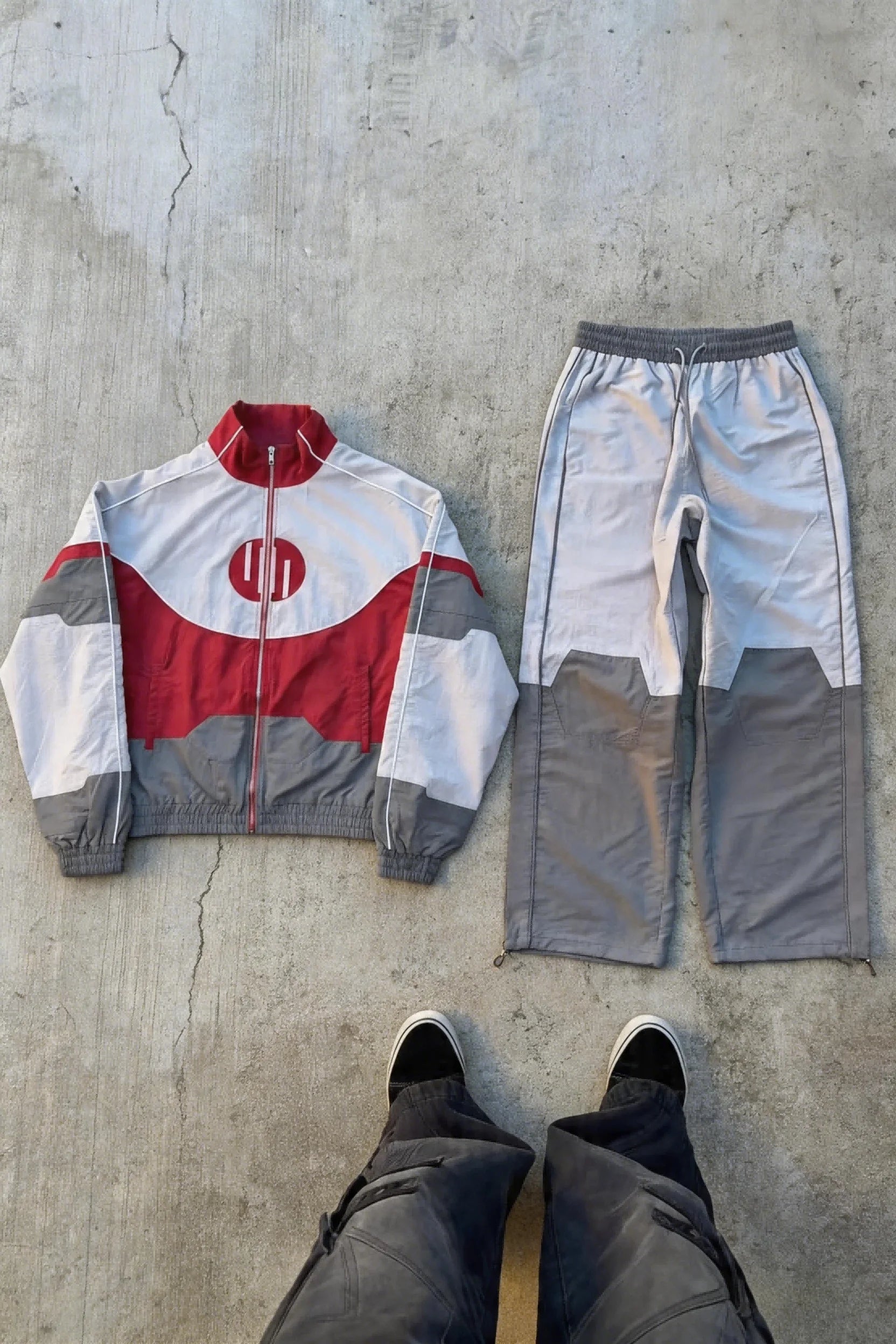 Men Casual Joggers Windbreaker Loose Splice Jacket and Cargo Pants 2 Piece Sets Sportswear Jackets Hip Hop Running Sports Suit
