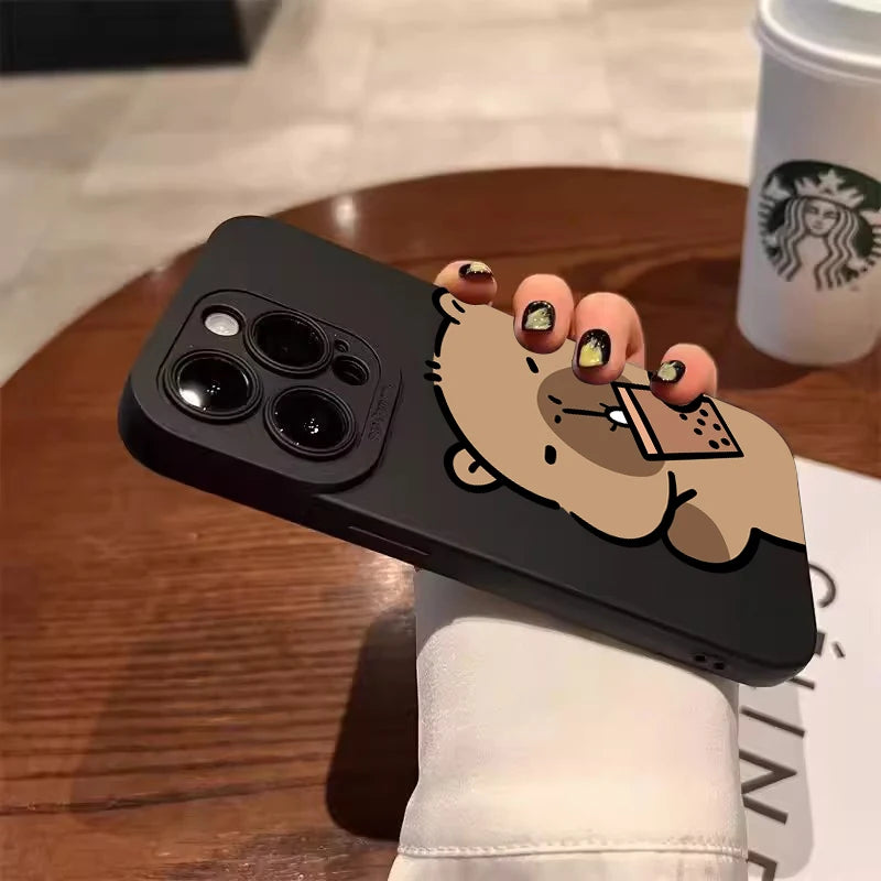 Cartoon Cute Capybara Phone Case For Samsung Galaxy S25 FE S24 S23 S22 Ultra Plus A16 A26 A36 A56 A55 A25 A35 A54 A34 A33 Cover