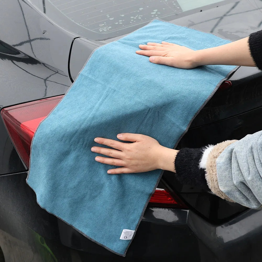 73x32cm Double-sided Microfiber Car Washing Towel Soft Drying Cloth Strong Water Absorption Thicken Car Body Cleaning Rag