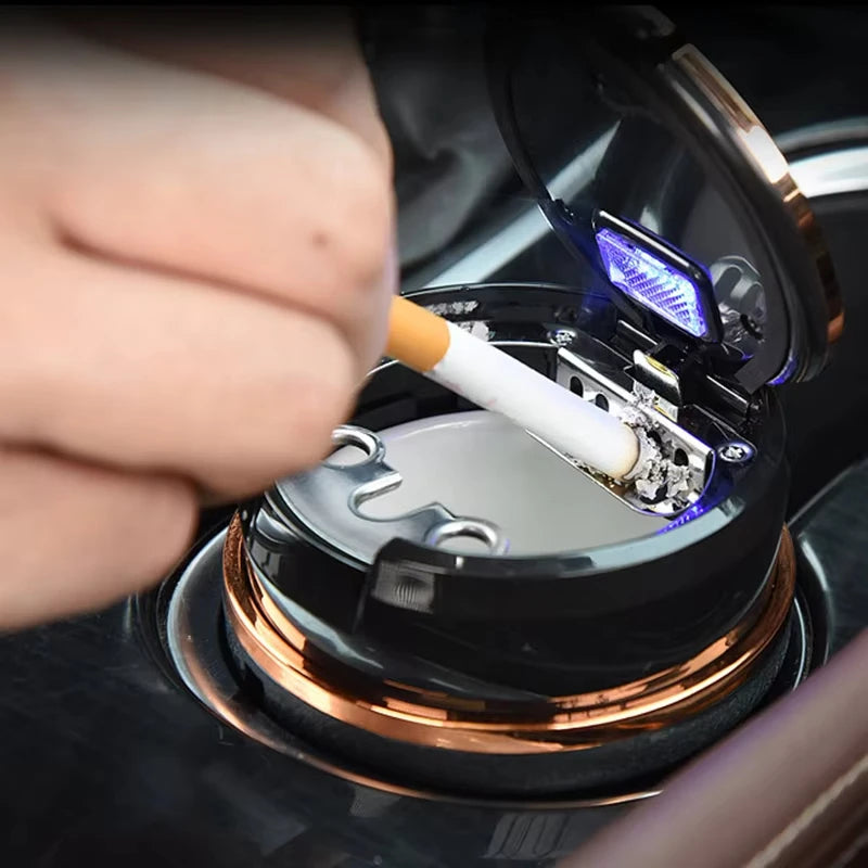 Portable Car LED Ashtray Auto Interior Accessories Ceramic inner lining is resistant to high temperatures