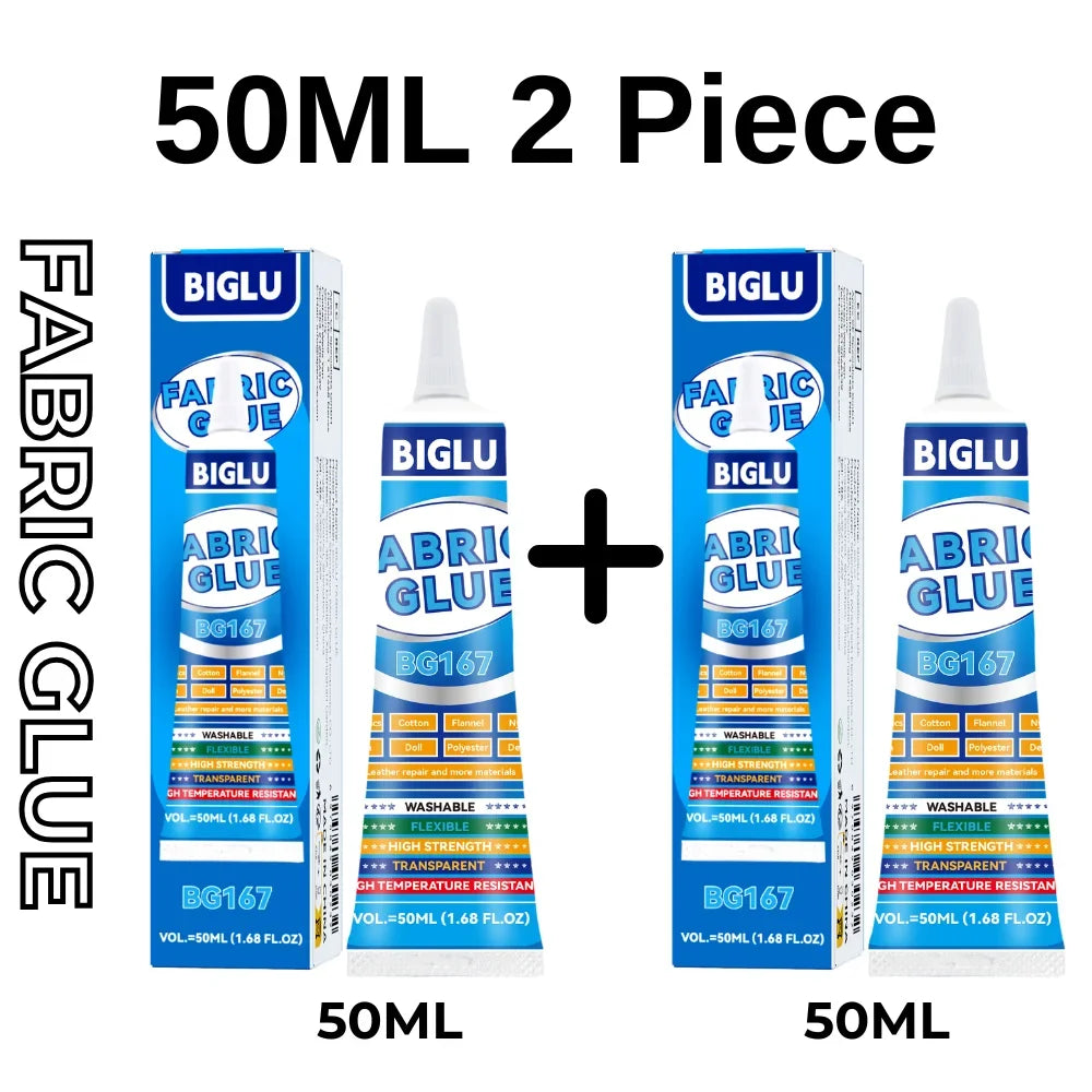 BIGLU 50ml Fabric Glue For All fabrics Cotton Flannel Nylon Cloth Doll Polyester Denim Leather Repair Multi-purpose Adhesive