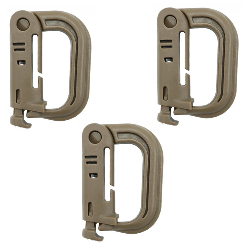 Tactical D Locking Ring Buckle Outdoor MOLLE Carabiner Plastic Clip Snap Type Tactical Vest Bag Connection Point Fastener