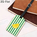 Luggage Tag Travel Baggage Identifier with Lemon Slice Green Striped Pattern for Suitcase Bag Luggage Label Accessories