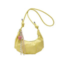 Fashionable Dumpling Shape Shoulder Bag For Women Street Trend PU Material Zipper Opening Crossbody Purse For Daily Use