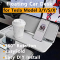 2026 New Car Floating Small Table for Tesla Model 3 Y X S All Range 360° Rotating Foldable Desk Notebook Cup Holder