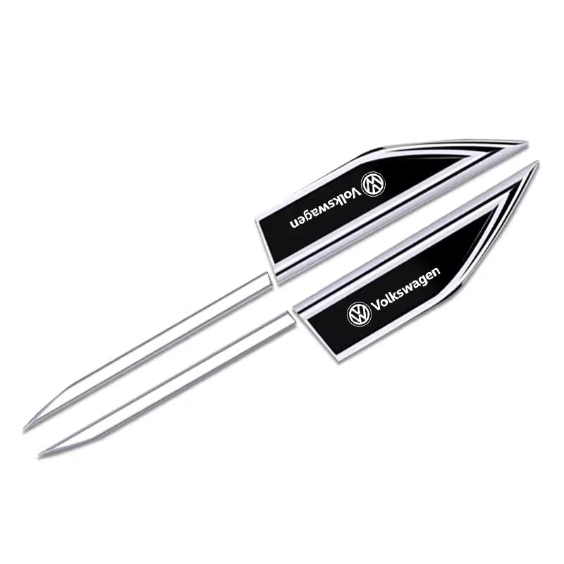 Car Ashtray 3D Metal Car Leaf Board Side Sticker Auto Door Label Body Decorative Blade Decals For Volkswagen VW RLine R T5 ID3 T