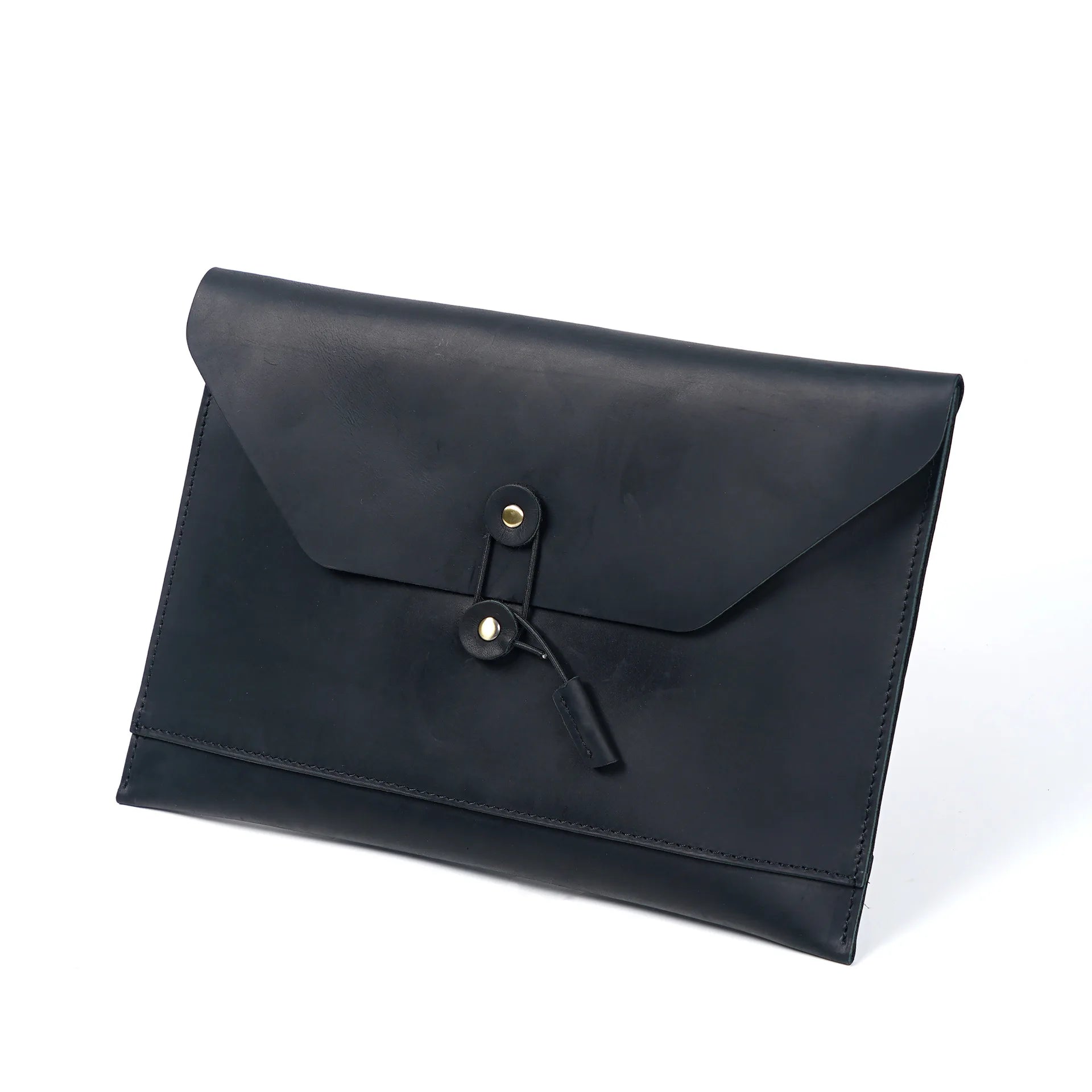 Vintage Top-Grain Leather iPad Case - Multi-Function Laptop Briefcase with Card Slots & File Organizer