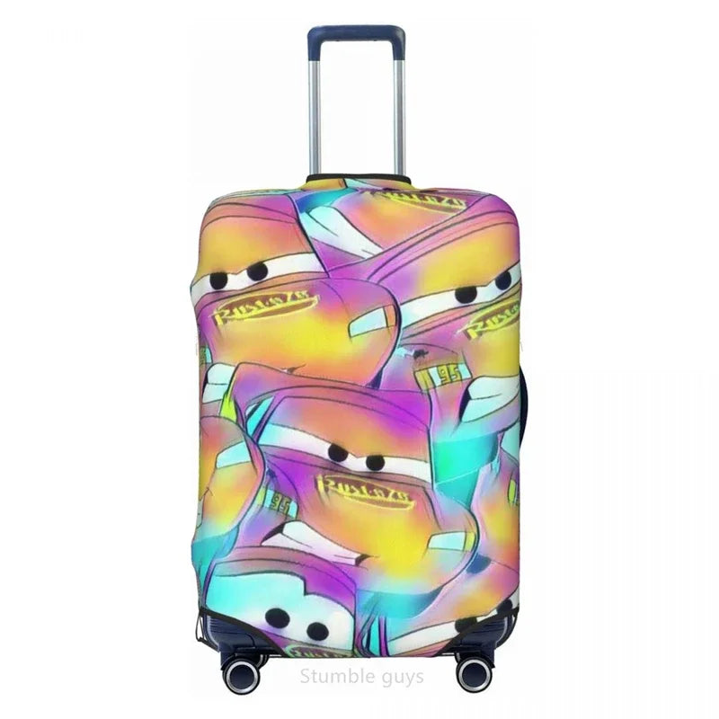 High Elasticity Suitcase Cover Car Pattern Fits 18-32 Inch Luggage Durable Washable Dustproof For Airplane & Road Trips