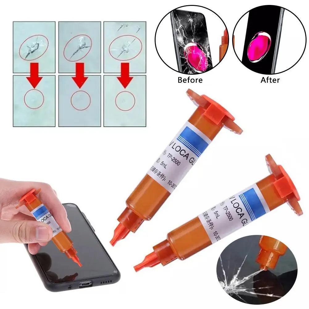 5/10ml Uv Glue Optical Clear Adhesive Uv Glue UV Glue Adhesive Phone Optical TP-2500 Liquid Cell Repair Glue Clear UV 5/10m E5G4
