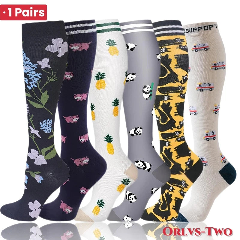 Compression Socks for Men and Women Medical Althetic Diabetes Varicose Veins Sports Socks for Running Cycling Travel Flight