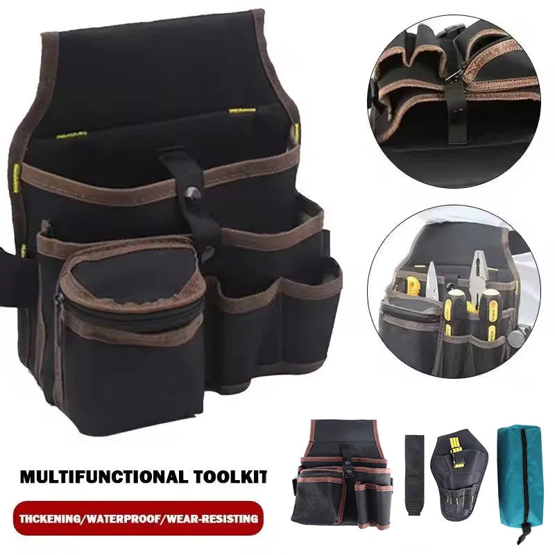 HUHAO Electrician Tools Belt Storage Waist Bag Screwdriver Holster Working Holder Drill Organizer Pouch Versatility Tool kit