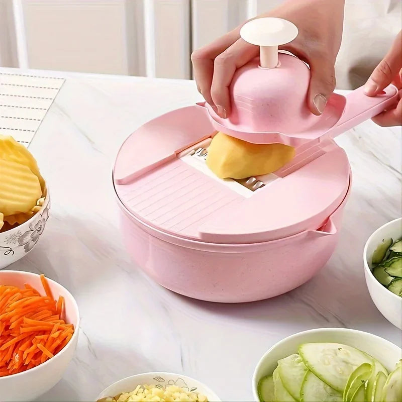12 In 1 Multi-Functional Vegetable Chopper Potatoes Manually Cut Shred Slicer Radish Grater Kitchen Tools For Hotel/Commercial