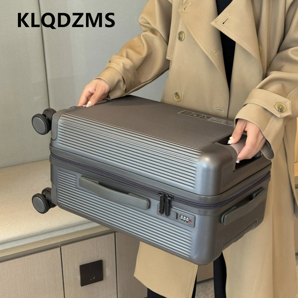 KLQDZMS Men's Suitcase ABS+PC Boarding Box 20"22"24"26 Inch Large Capacity Trolley Case Women's Business Rolling Luggage