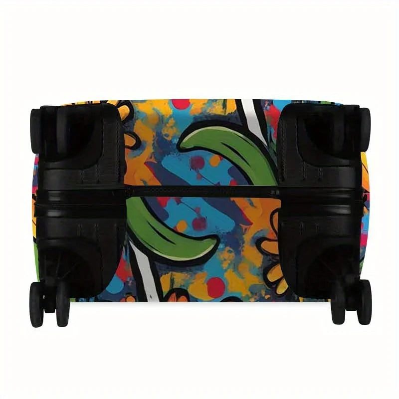 Daisy-patterned luggage cover—a dust-proof and stretchy travel accessory suitable for suitcases ranging from 18 to 32 inches
