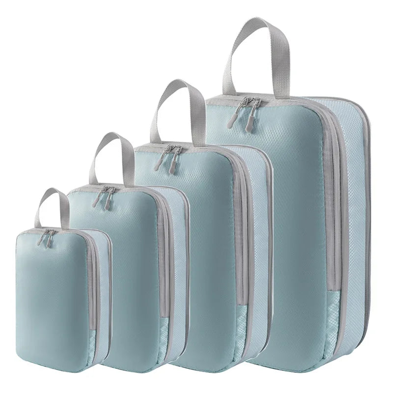 4-Piece Set Travel Clothing Storage Bags Compression Bags Expandable Travel Organizer for Clothing Toiletries Suitcase Organize