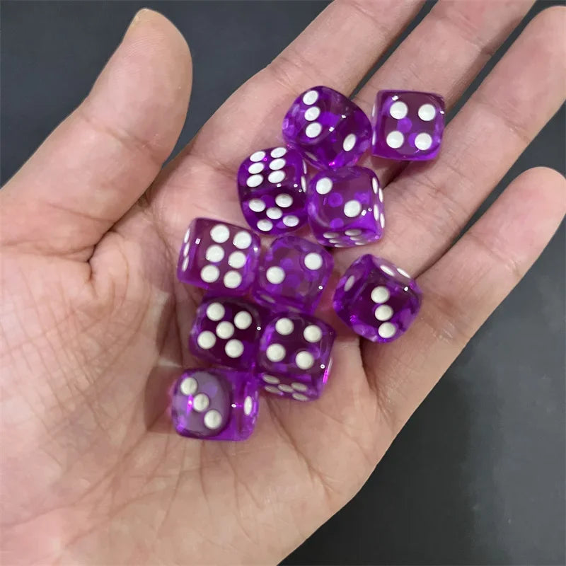 50pcs/Pack High Quality New 12mm Acrylic Transparent D6 Point Dice #12 Round Corner Boutique Dice
