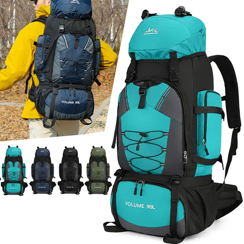 90L Hiking Camping Backpack Travel Daypack Waterproof Trekking Rucksack Large Outdoor Sports Bags for Men Climbing Touring Bag