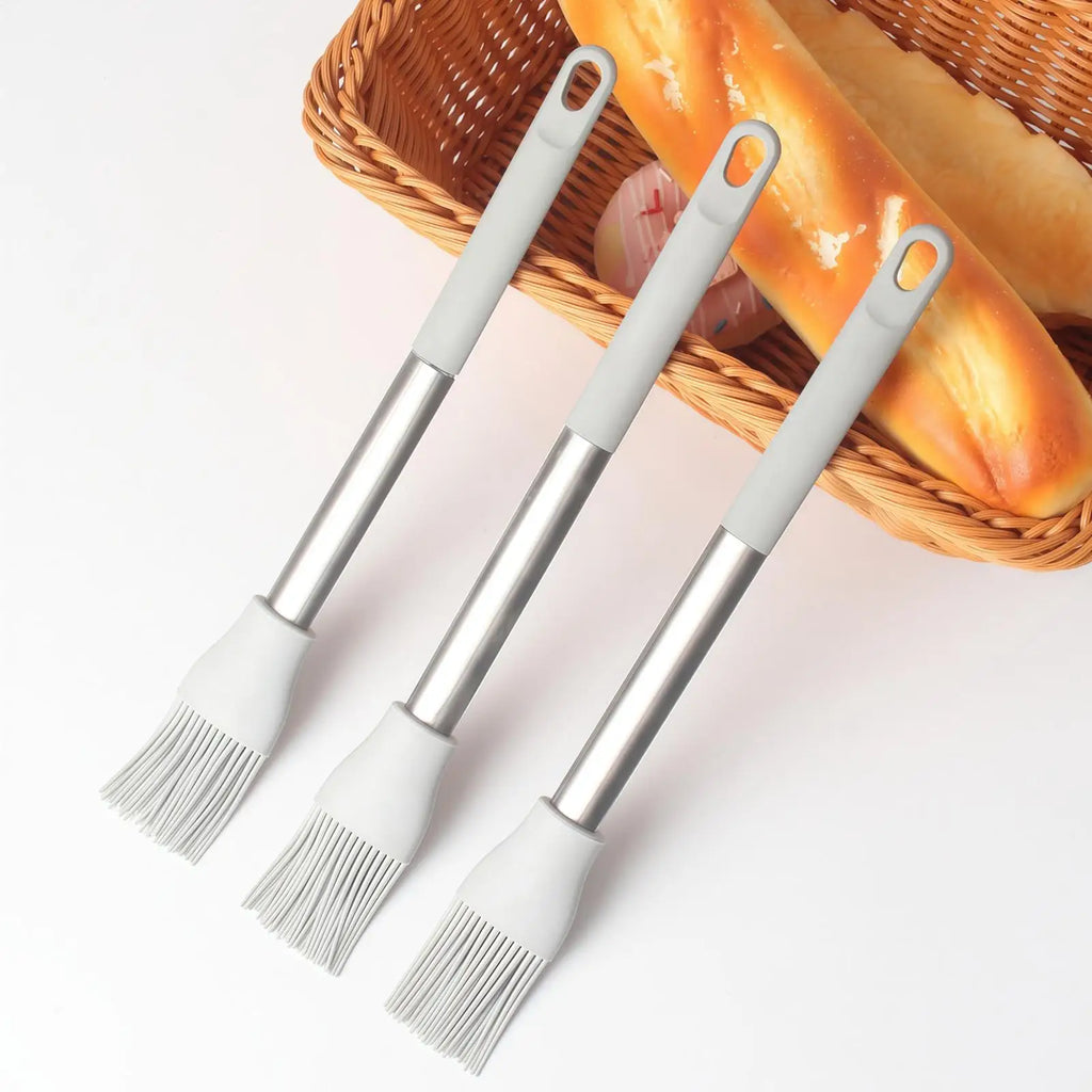 Soft Bristle Silicone Basting Brush Heat Resistant Anti-Scald Food Brush for Butter Grease Marinade Home Kitchen BBQ
