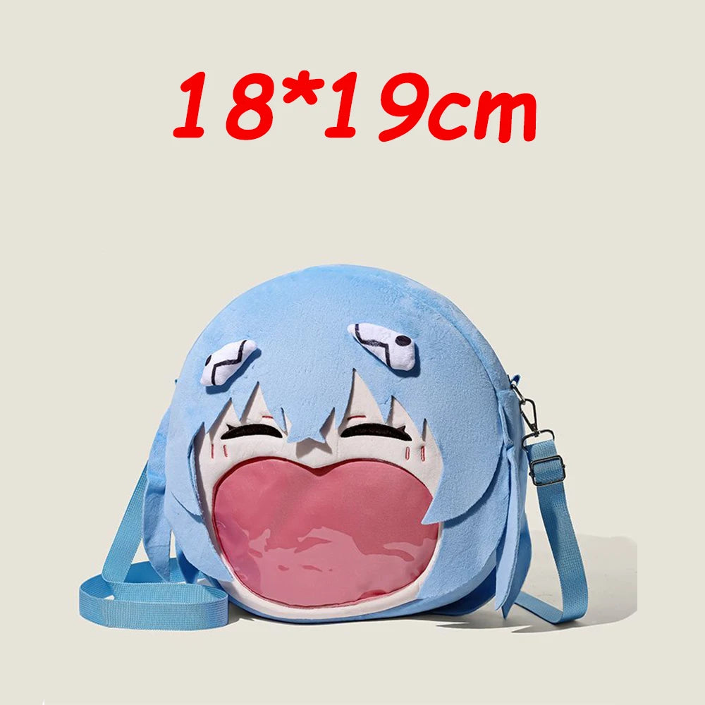 EVA Neon Ayanami Rei Shoulder Bag for Women Handbags Anime Plush Backpacks Transparent Cosmetic Bag Gifts Itabag Crossbody Bag