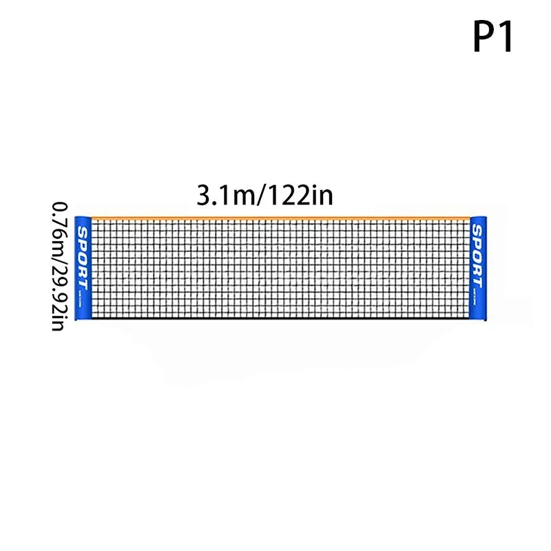 Professional Training Standard Sports Net: 3.1/4.1/5.1/6.1m Badminton and Volleyball - Easy Setup Outdoor Tennis Mesh Net