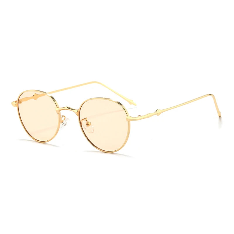 Hiking New Gradient Metal Frame Oval Anti Light Glasses Women Men Retro Eeyglasses Fashion Candy Color Glasses UV400 Female