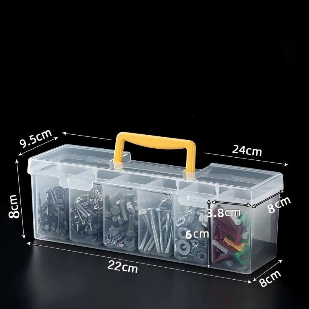 Portable Hardware Organizer Cases Lightweight Multi Grid Design Practical Storage Boxes for Screws Wrenches Home Arrangement