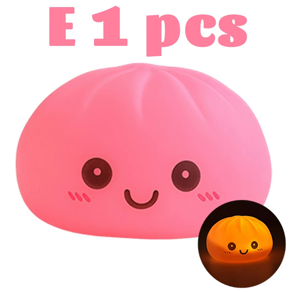 2027 New Dumpling Night Lights Glowing Dumplings Desktop Ornament Cute Glowing Dumpling Steamer Box Kawaii Dumpling Lights Gifts