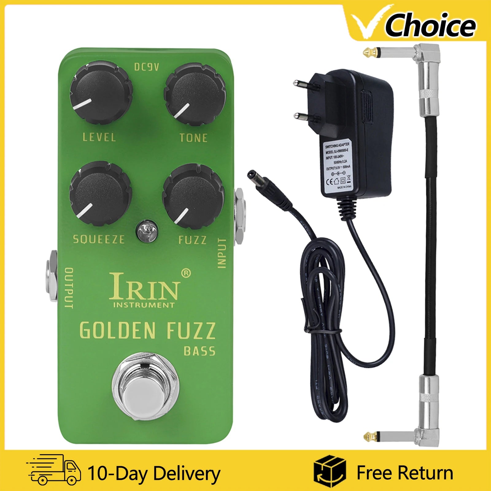 IRIN RS-20 Electric Guitar Effect Golden Fuzz Bass Effect Pedal True Bypass Mini Single Guitar Pedal Guitar Accessories & Parts