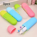 Dopamine Portable Toothbrush Case with Lid Hangable Travel Toothbrush Case Multifunctional Dustproof Toothbrush Storage Box
