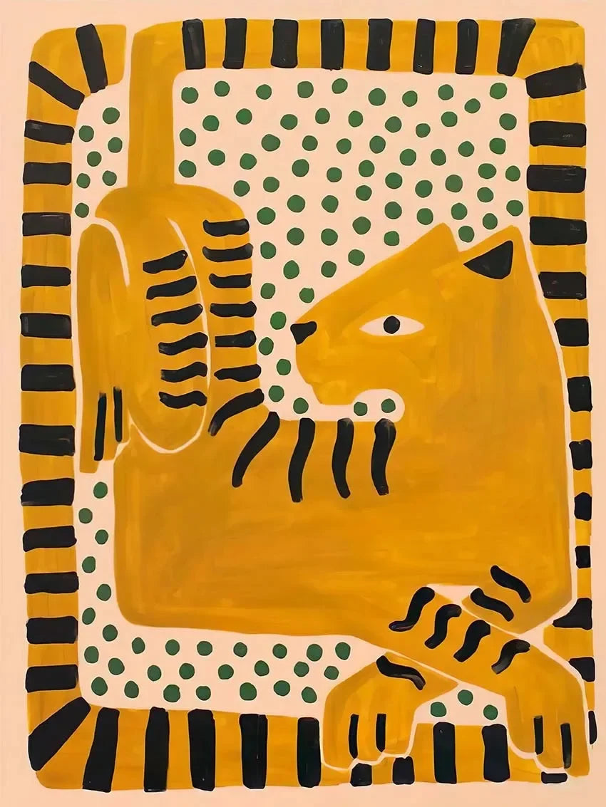 Ancient Egypt Colorful Abstract Boho Poster Tiger Leopard Figure Wall Art Prints Canvas Painting Pictures For Living Room Dec