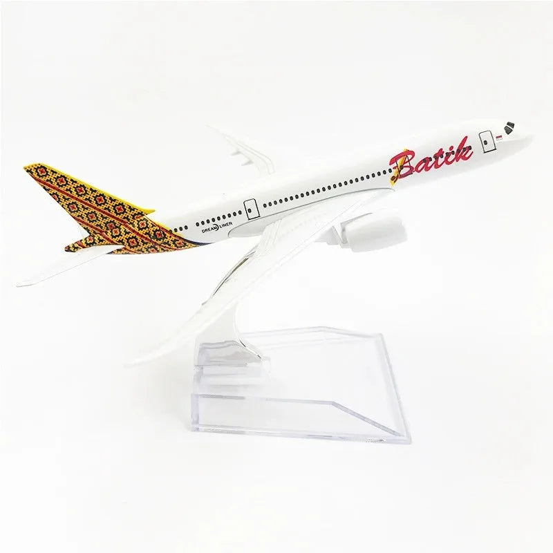 16cm Diecast Plane Model B787 Series Metal 1/400 Scale Airplane Toy Replica Miniature Aviation Collectible Aircraft For Display