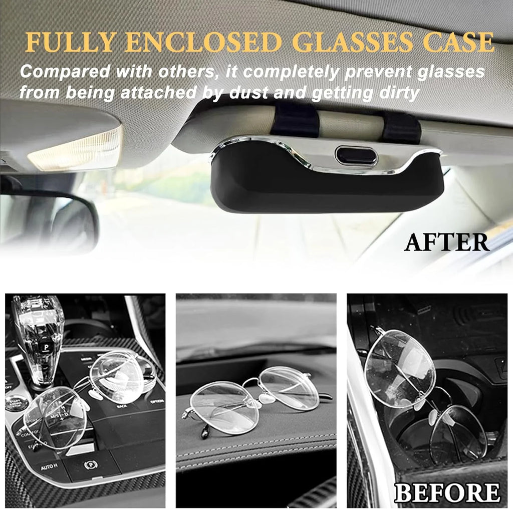 Car Glasses Box Portable Car Sunglasses Holder In The Car Driving Glasses Holder Eyeglass Case Sun Visor Car Lenses Holder